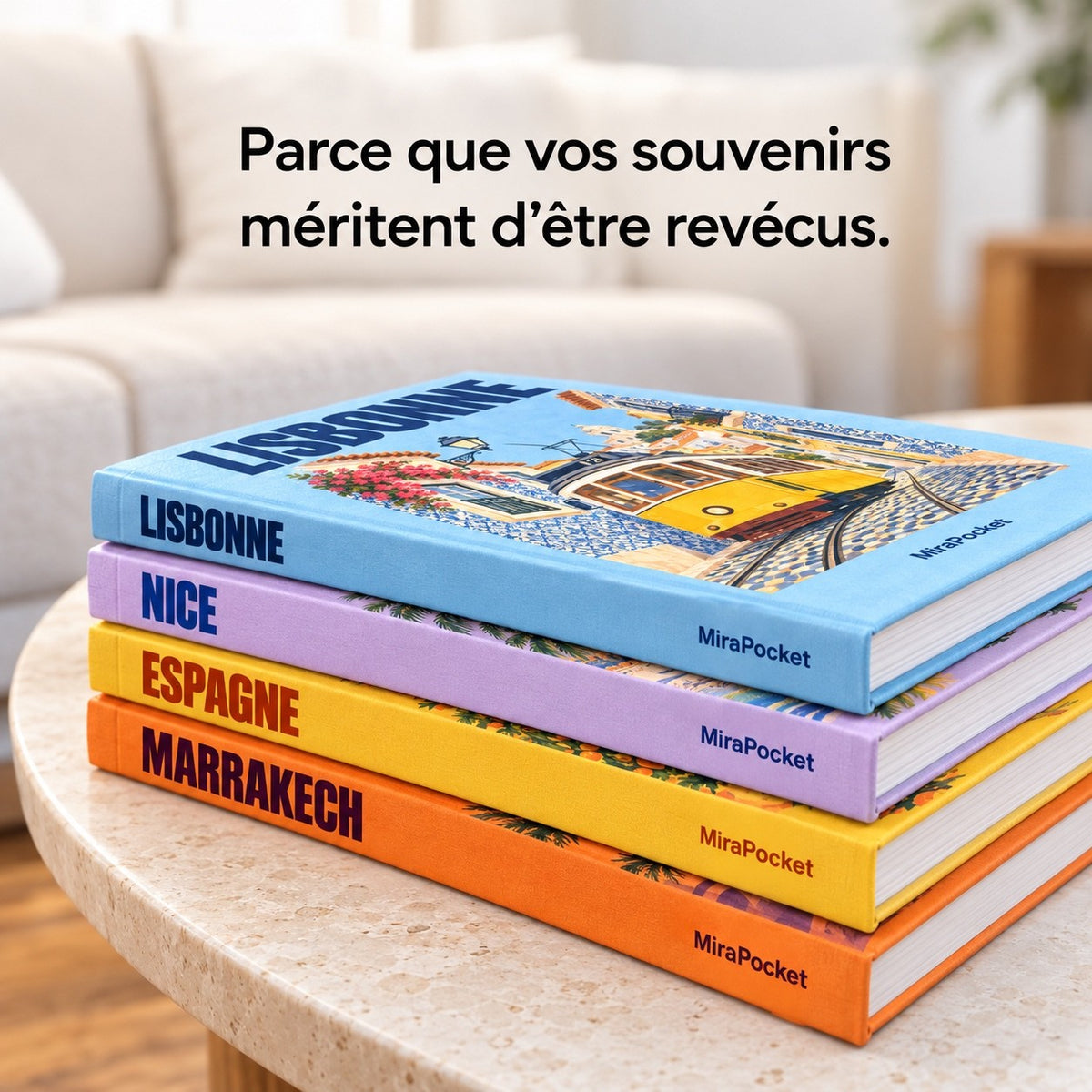 Pile de livres photo MiraPocket à couverture rigide